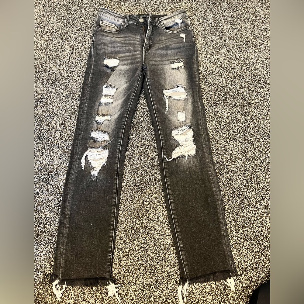 Risen Jeans in black distressed size 27/5 excellent condition